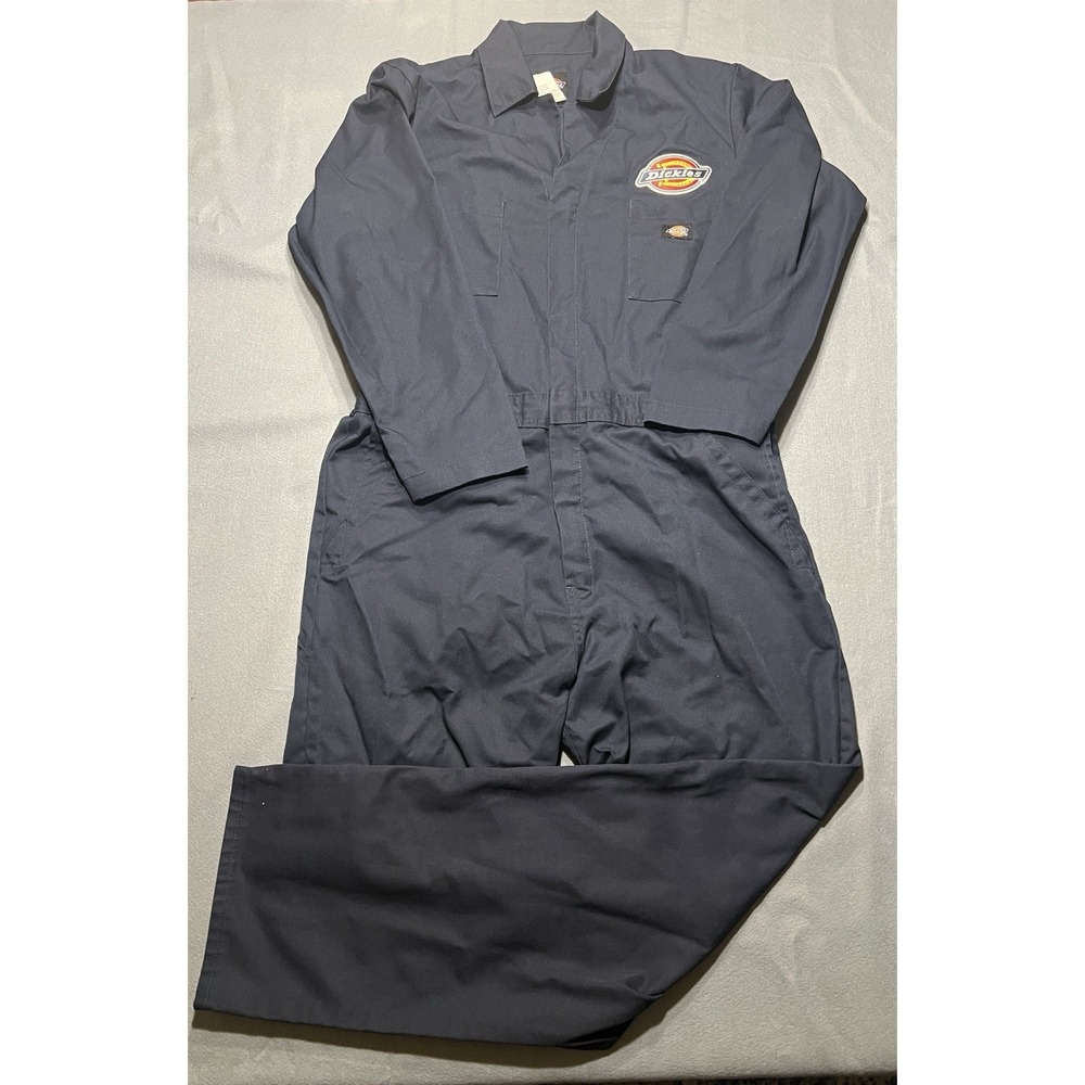 Dickies Men's Deluxe Blended Long Sleeve Coveralls Navy Blue Jumpsuit medium